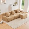 GDFStudio Oscarine Modern 3-Seater Teddy Upholstered with Curved Armrest and 3 Pillows - 2 of 4