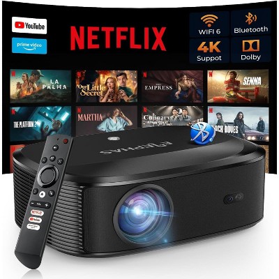 GOODEE Movie Projector with NETFLIX/Prime Video/YouTube Built-in, 100,000+ Apps Supported, Projector Compatible with HDMI/USB/iOS/Android/Windows