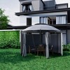 Tangkula 11.5'Outdoor Patio Round Dome Gazebo Canopy Shelter Double Roof Steel Gray - 4 of 4