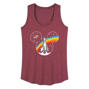 Women's - Disney - Mickey Head Retro Space Graphic Racerback Tank - 1 of 4