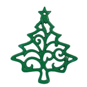 Transpac 0.75 In Cast Iron Christmas Trivet Painted Filigree Trivets - 1 of 3