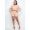 Slickblue Women’s Ribbed Knit Matching Set, Crop Top with Shorts, Casual Chic Loungewear, Peach, Size S–L - 3 of 4