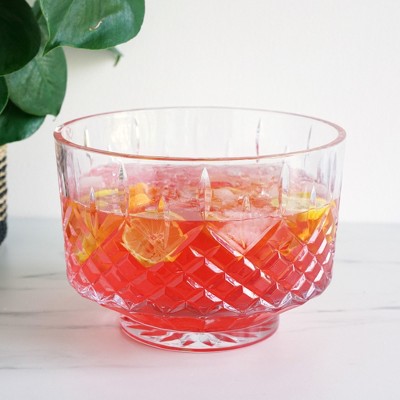 Admiral Large Clear Crystal Punch Bowl for Parties
