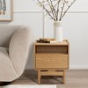 LuxenHome 22.6'' Summer Oak Engineered Wood Nightstand with Drawer, Mid Century Modern Bedside End Table with Storage and Open Shelf Brown - 2 of 4