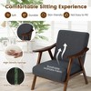 Tangkula Upholstered Rocking Chair w/ Pillow Rocking Armchair w/ Rubber Wood Frame Grey - 4 of 4