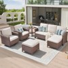 Outdoor Patio Furniture Set All Weather PE Rattan Conversation Set - 2 of 4