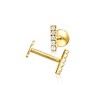Pure Collection by Ross-Simons Diamond Bar Flat-Back Stud Earrings in 14kt Yellow Gold - 3 of 4