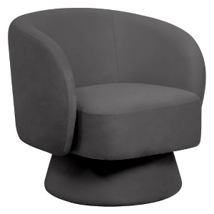 LeisureMod Raze Modern Swivel Barrel Accent Chair – Upholstered Chair with Pine Wood Base for Living Rooms, Bedrooms, or Offices - 1 of 4