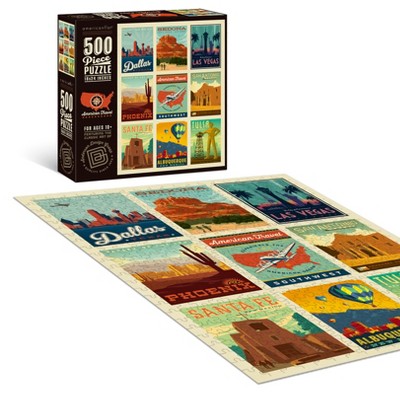 Americanflat 500 Piece Jigsaw Puzzle, 18x24 Inches, "American Travel Southwest" Art by Anderson Design Group