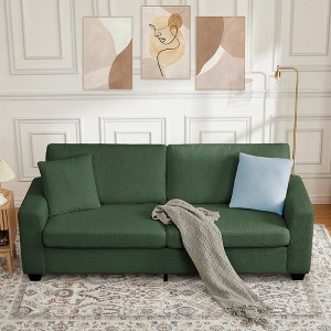 83 Inch Sofa, Modern Corduroy 3 Seater Deep Seat Couch with Wide Armrest, Removable Washable Cushion Cover, Cozy Sofa - 1 of 4