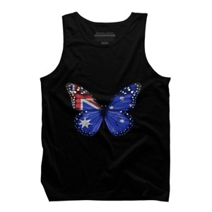 Men's Design By Humans Butterfly Flag Of Australia By GiftsIdeas Tank Top - 1 of 2