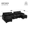 123"W Modern U-Shaped Sofa with Console, Cup holders and USB Ports, 6-seat Upholstered Couch Set with Chaise - ModernLuxe - 3 of 4