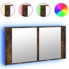 vidaXL LED Mirror Cabinet Smoked Oak Engineered Wood, Acrylic Medium - 2 of 4
