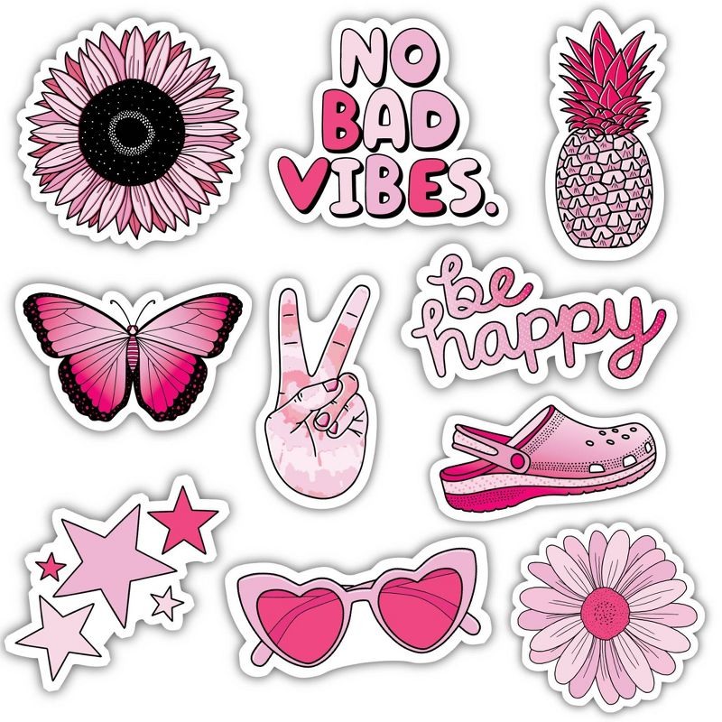 Big Moods Aesthetic Sticker Pack 10pc - Pink, 1 of 4