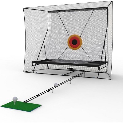 9x8Ft Golf Practice Hitting Net with 11Ft Ball Return, Indoor Outdoor Driving Chipping Training Net with Target & Carry Bag.