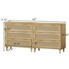 RISOKEYS 3 Drawer Dresser for Bedroom (Set of 2), Wooden Rattan Dresser Chest of Drawers, for Bedroom,Living Room,Dining Room,Hallways - 4 of 4
