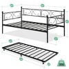 Whizmax Twin Daybed with Trundle, Metal Trundle Bed, Sofa Bed Frame, Heavy Duty Metal Slats, for Living Room, Bedroom, Guest Room, Space Saving - 2 of 4