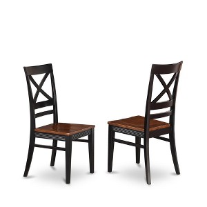 East West Furniture, Quincy Dining Dining room Chair With X-Back in Black & Cherry Finish, Set of 2 - 1 of 3