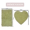 Bell Flower Collection Tufted Bath Rugs, Extra Soft and Absorbent, Non-Slip Bath Mats, Machine Washable Bathroom Mats, 2 Piece Set with Heart, Green - 3 of 4