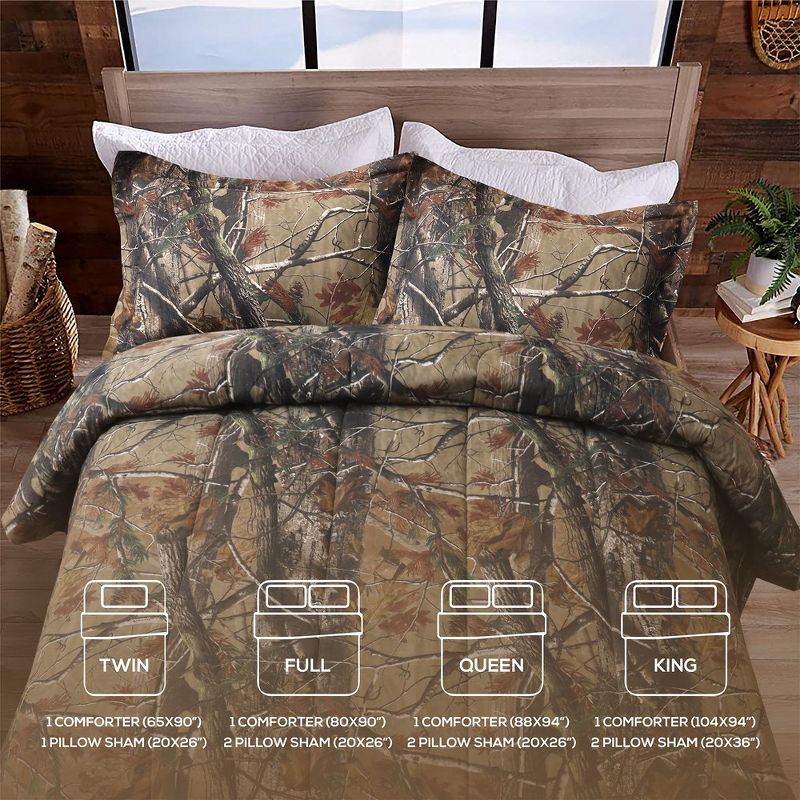 Realtree All Purpose Brown Camouflage Comforter Set, 5 of 8