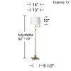 360 Lighting Modern Swing Arm Floor Lamp Adjustable Height 70" Tall Antique Brass White Hardback Drum Shade for Living Room Reading Bedroom - 3 of 3