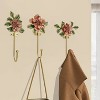 LunaLulinlk 3PCS Vintage Flower Shaped Decorative Wall Hooks, Zinc Alloy Heavy Duty Wall Hooks with Screws - 2 of 4