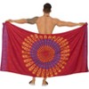 LA LEELA Men's Sarong Beach Cover Ups Wraps One Size Garnet Mandala - 3 of 4