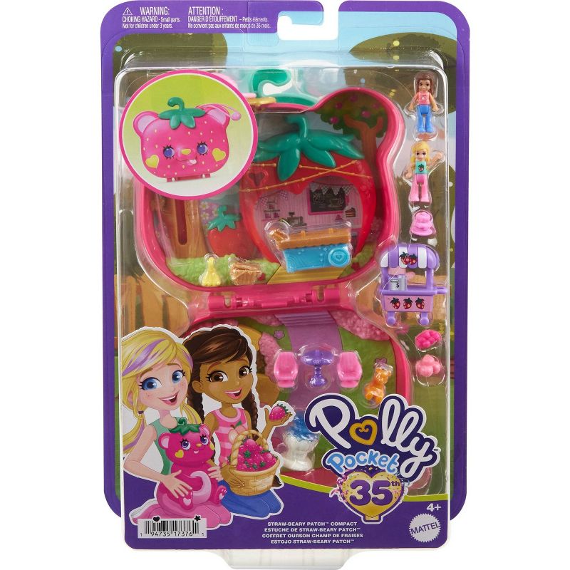 Polly Pocket Straw-beary Patch Compact Dolls and Playset, 6 of 7