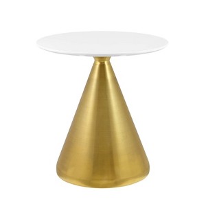 28" Tupelo Dining Table Gold White - Modway: Modern Mid-Century, MDF Top, Metal Base - 1 of 4