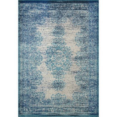 Nuloom Moriah Oriental/Persian 3x5 Accent Rug for Living Room Bedroom Dining Room Entryway Kitchen, Blue/Beige