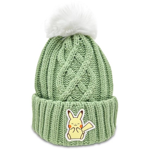 Pokemon Knit Hat With Pom - Green Electric Type : Target