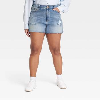 Women's High-Rise Midi Jean Shorts - Universal Thread™