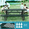 Itopfox Outdoor Steel Picnic Table with Umbrella Hole, Heavy-Duty Weatherproof Dining Table for Patio, Backyard, Garden, Rustproof Finish, Green - 3 of 4