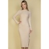 Slickblue Women's Sweater Knit Midi Dress, Mock Neck with Split Thigh, Long Sleeve Style, 3 Color Options, Size S-L - 2 of 4