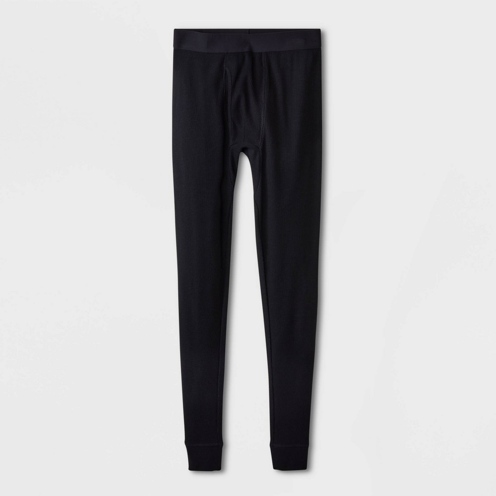 (case pack of 9) Men's Slim Fit Thermal Underwear Pants - Goodfellow & Co Black XL