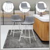 LeisureMod Elland Leather Bar Stool – Modern Counter Height Stool with White Stainless Steel Legs for Kitchen Island or Home Bar Set of 2 - 4 of 4