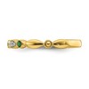 Black Bow Jewelry 14k Yellow Gold Created Emerald & .05 Ctw Diamond Stackable Band - 3 of 4