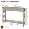 31" Console Table, Industrial Style Console Table with Drawers and Open Storage Shelves, 2-tiered Narrow Sofa Table, Entryway Hallway Table - 2 of 4