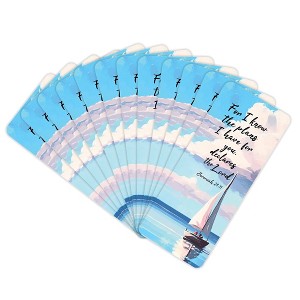 Dicksons Sailboat, for I Know The Plans - Jeremiah 29:11 Multicolor 6.25 x 2.6 Inch Laminated Paper Bookmark; Pack of 12 - 1 of 2
