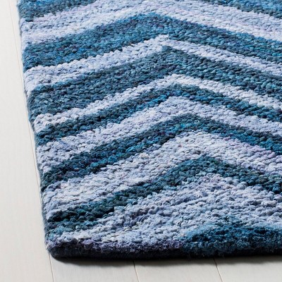 Handmade Blue Cotton Tufted 6' x 9' Area Rug