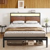 WOWLIVE Twin/Full/Queen/King Bed Frame with Outlets & LED Lights, Metal Bed Frame with Storage Headboard, No Spring Box Needed - 3 of 4