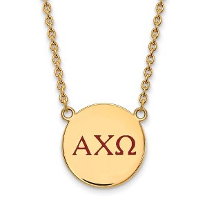 Black Bow Jewelry 14k Yellow Gold Plated Sterling Silver Alpha Chi Omega Greek Life Necklace 18 Inch - 1 of 4