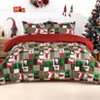 Duvet Cover Set, Christmas Patchwork Comforter Quilt Cover with 2 Pillow Shams, Cozy Soft Microfiber Bedding Set for Bedroom Decor - 3 of 4
