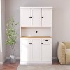 GlasFlength Decorative Storage Cabinets with 8-Tier Shelves and 1 Drawer, for Kitchen, Dining Room and Living Room, White, 39.76"*15.35"*70.86" - 2 of 4