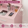 GustoWave Vanity Desk with Mirror and Lights, Makeup Vanity with Power Outlet & Cushioned Stool, 3 Lighting Modes, Dressing Table - 4 of 4