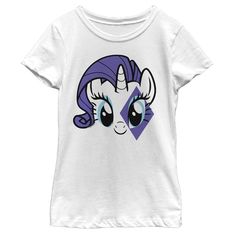 Girl's My Little Pony Rarity Purple Face T-Shirt, 1 of 6
