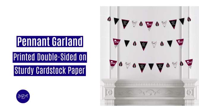 Big Dot of Happiness 30 Piece Maroon Graduation Party Pennant Triangle Banner, 2 of 10, play video