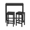Arceso 38 inch Bar Table and Chairs Set, Acacia Wood Pub Table with 2 Stools, Rectangular Counter Height Table Set for Dining Room, Kitchen - 2 of 4