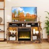 Costway TV Stand with Electric Fireplace LED Lights Remote Controls Storage Cabinets White/Black/Brown - 2 of 4