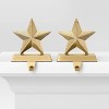 2pk Christmas Lit Metal Perforated Star Stocking Holder Gold - Wondershop™ - 3 of 4